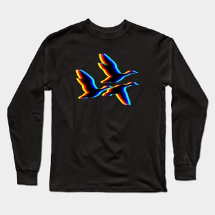 Multi-Colored Flying Geese Long Sleeve T-Shirt